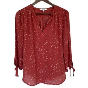 Fun 2 Fun Burnt Sienna 3/4 Sleeve Blouse - Large